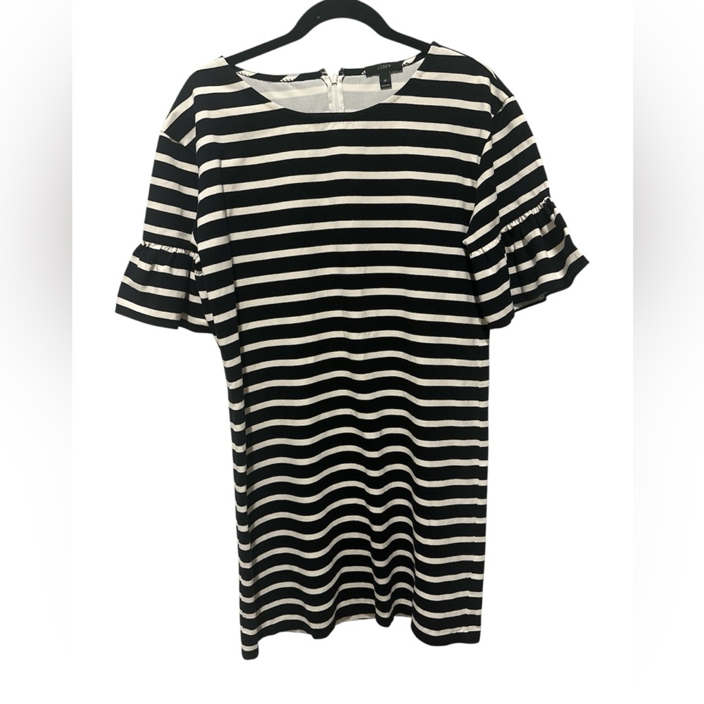 J. Crew Black and Cream Striped dress